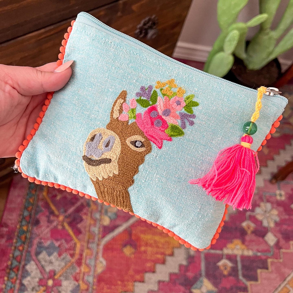 Embroidered Donkey Pouch