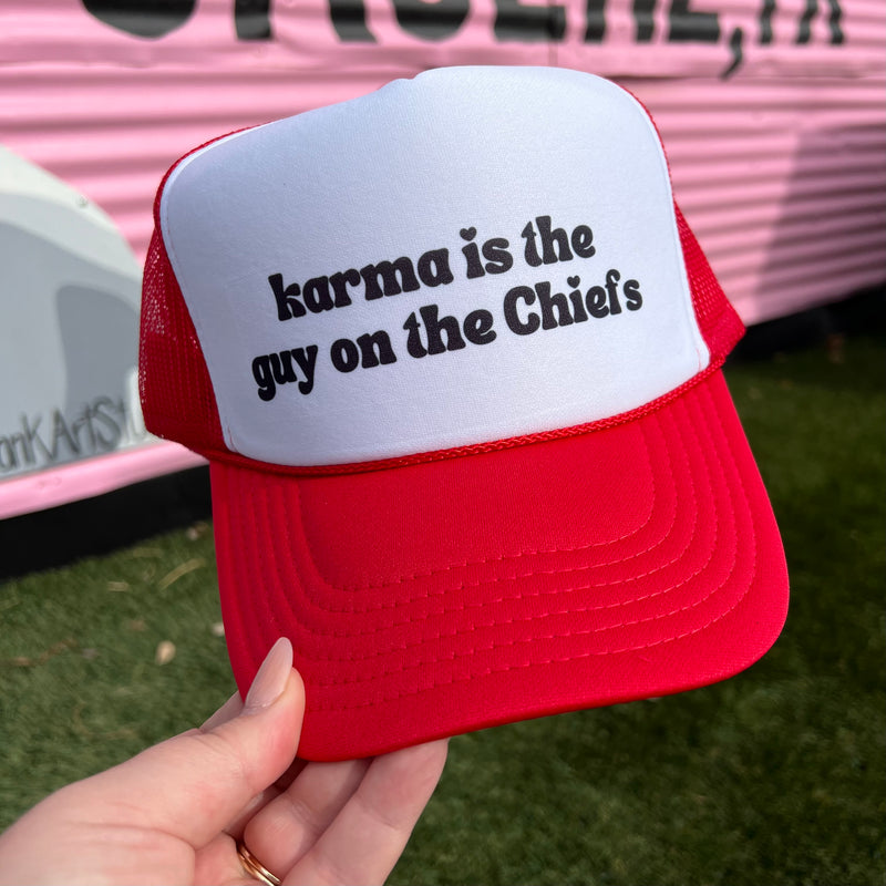Karma is the Guy on the Chiefs Trucker Cap
