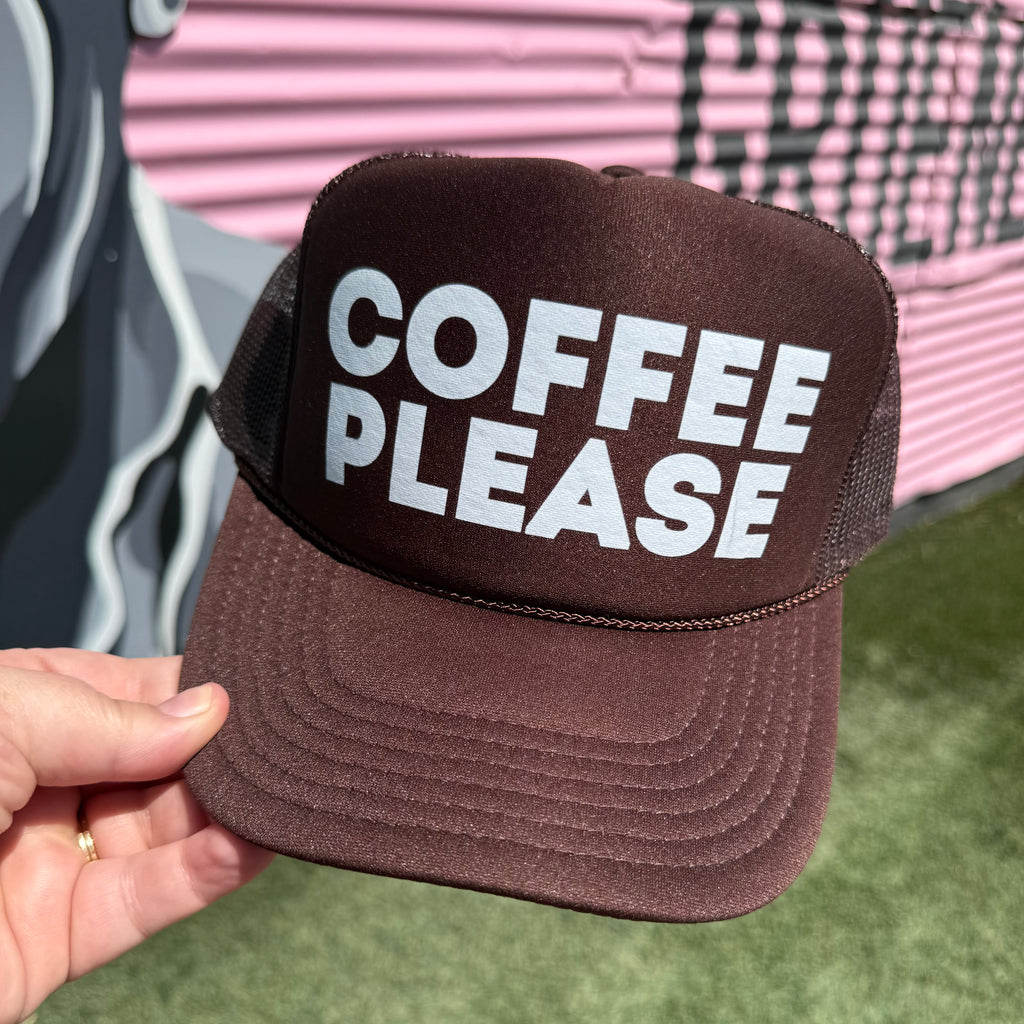 Coffee Please Trucker Cap (Multiple Color Options)