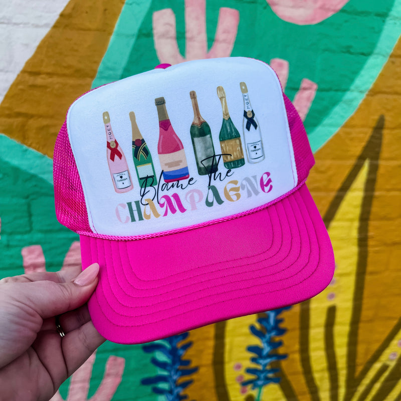 Blame the Champagne Trucker Cap (Multiple Color Options)