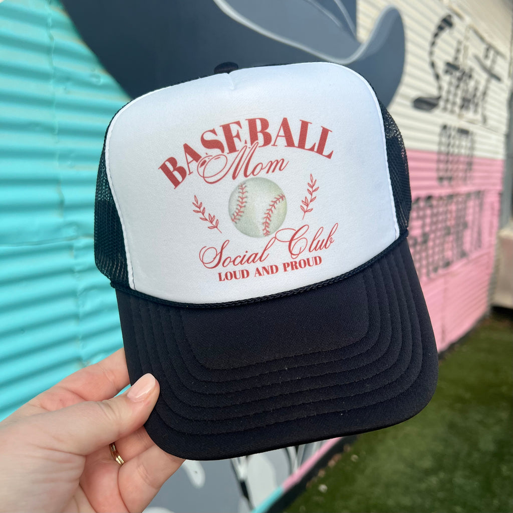Baseball Mom Social Club Trucker Cap (Multiple Color Options)