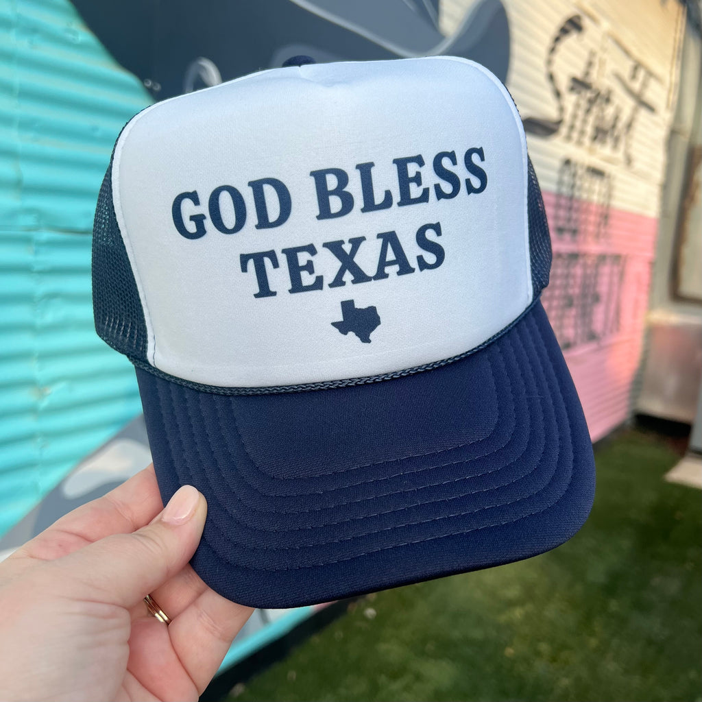 God Bless Texas Trucker Cap (Multiple Color Options)