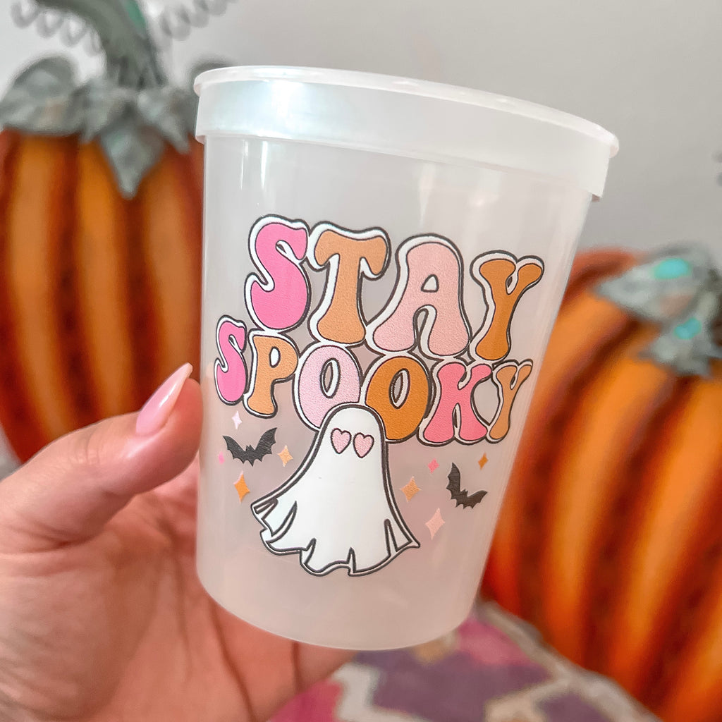 Stay Spooky Color Changing to Orange Reusable Stadium Cups (PACK OF 6)