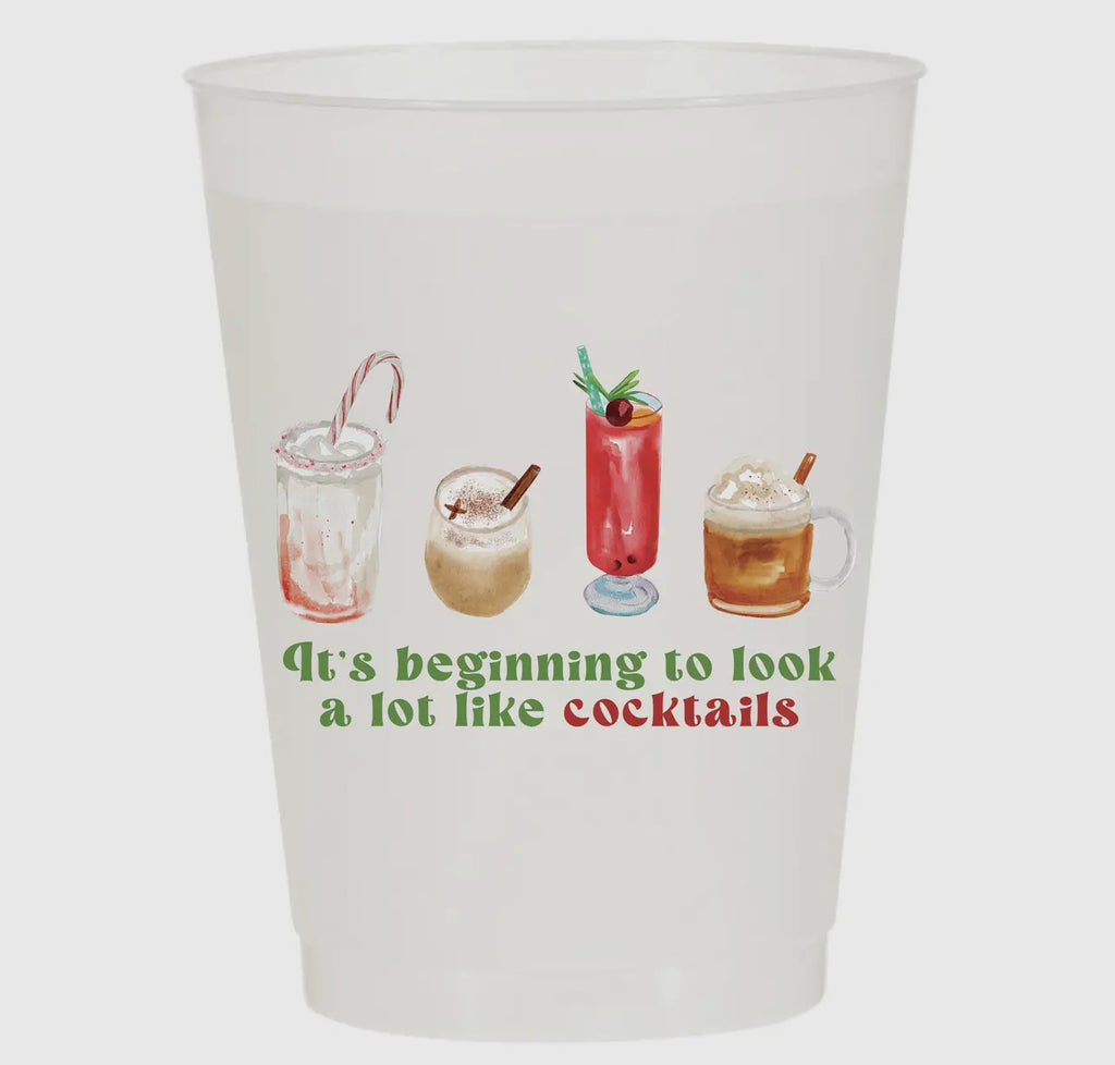 It’s Beginning to Look a Lot Like Cocktails Plastic Cups- PACK OF 10