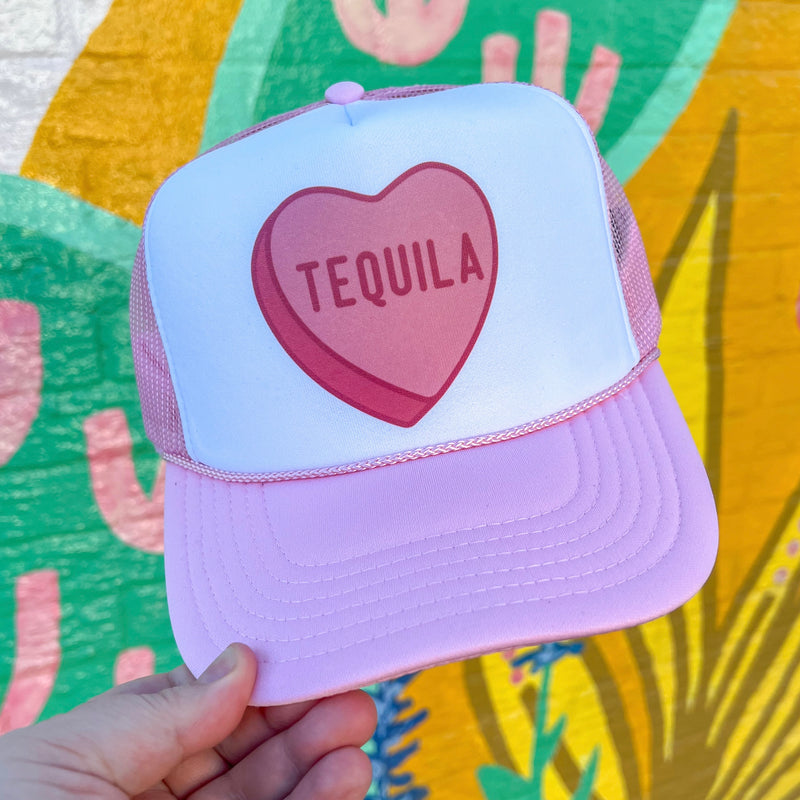 Tequila Conversation Heart Trucker Cap (Multiple Color Options)