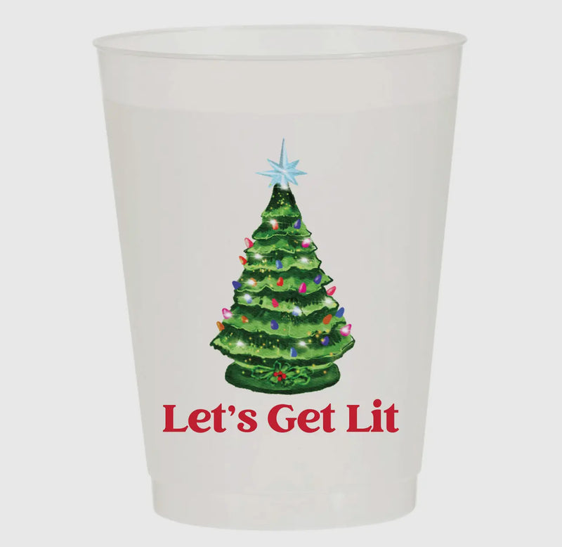 Let's Get Lit Reusable Plastic Cups- PACK OF 10 – Turquoise and Tequila