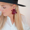 Flora Earrings - Pinot Noir