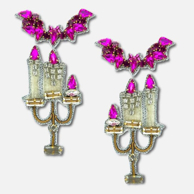 Spooky Candelabra Beaded Earrings