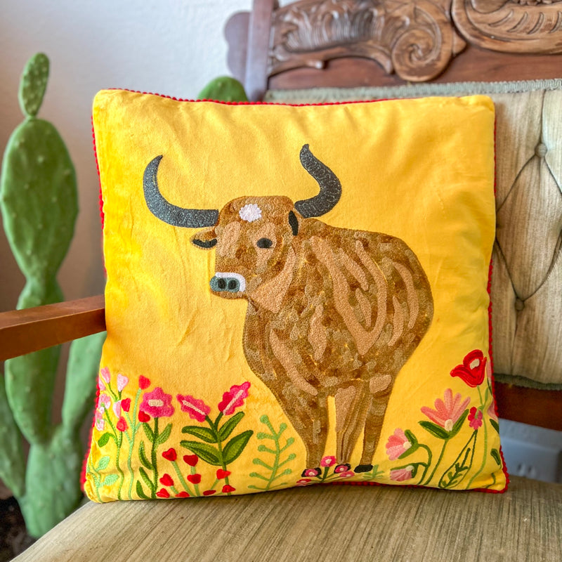 Longhorn on Velvet Decorative Pillows