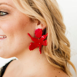 Flora Earrings - Red