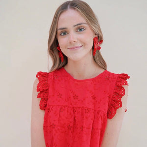 Flora Earrings - Red