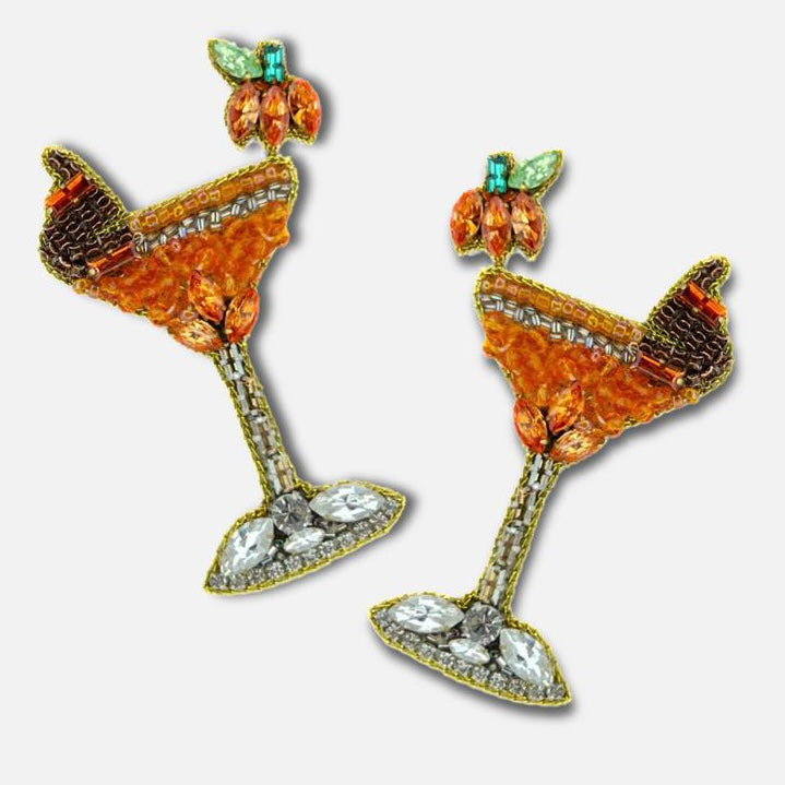 Pumpkin Spice Espresso Martini Beaded Earrings