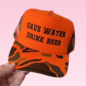 Save Water Drink Beer Trucker Cap