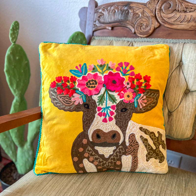 Cow on Velvet Decorative Pillows
