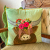 Highland Cow on Velvet Decorative Pillows