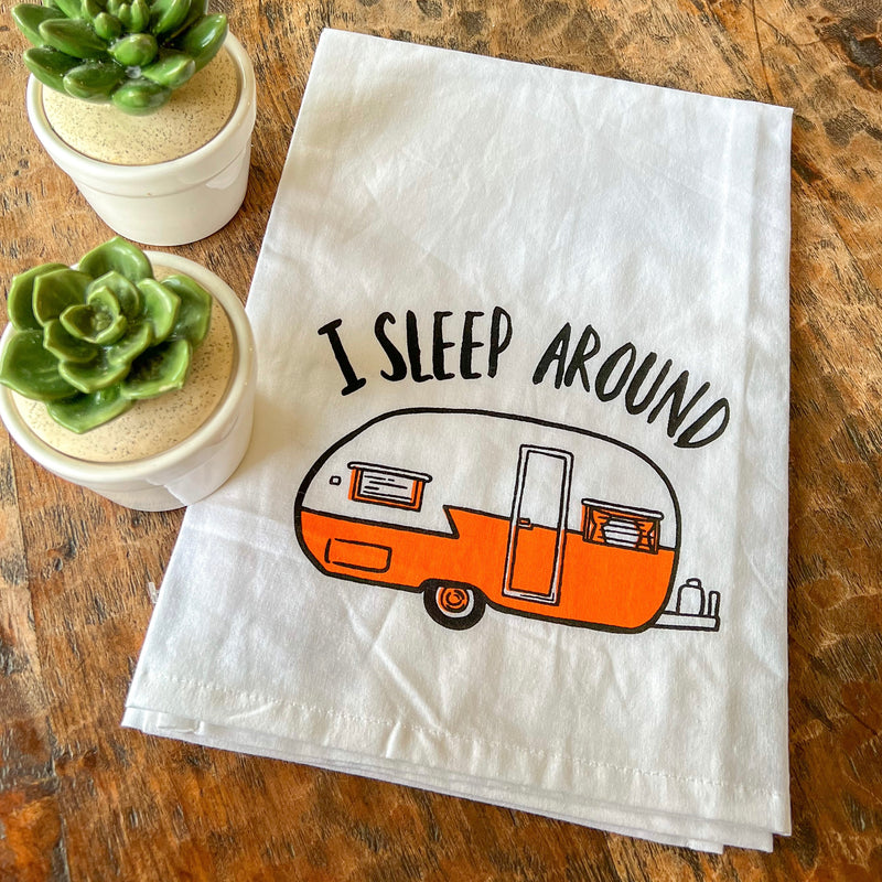 “I Sleep Around” Kitchen Towel