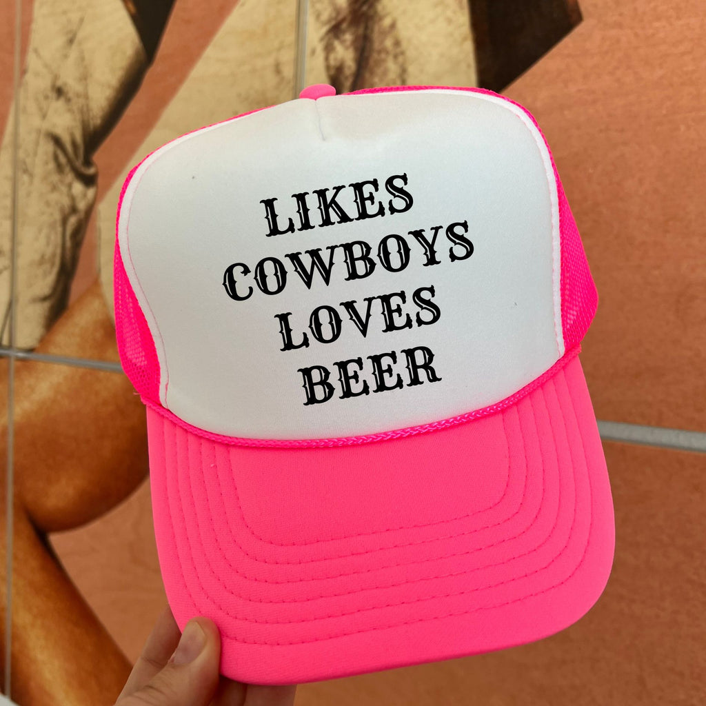 Likes Cowboys Loves Beer Trucker Cap (Multiple Color Options)