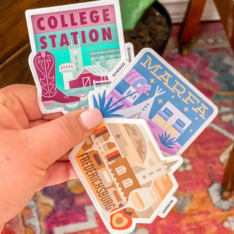 Texas Town Stickers