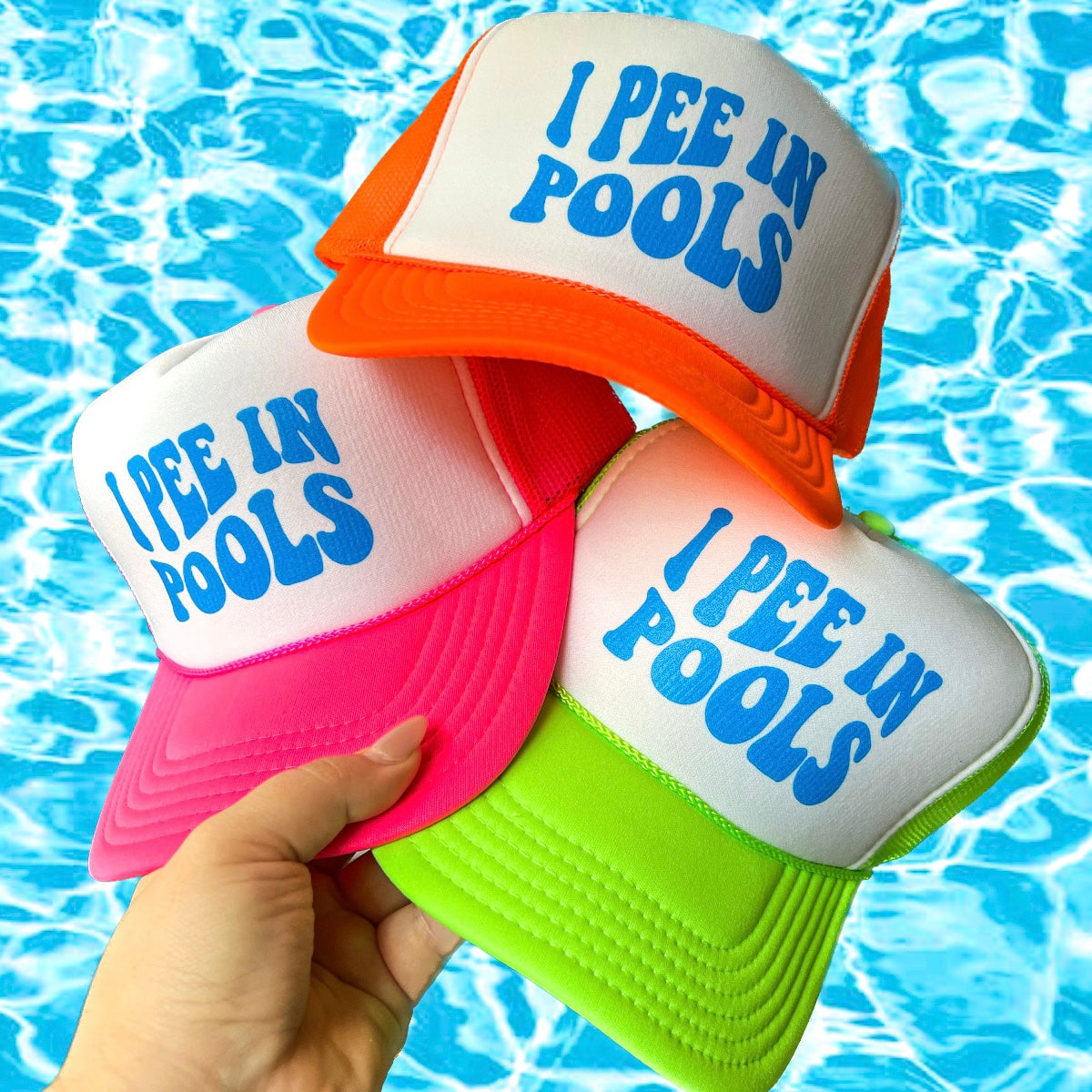 I Pee in Pools - Trucker Cap Neon Orange