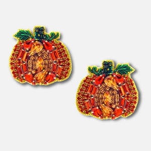 Pumpkin Beaded Earrings