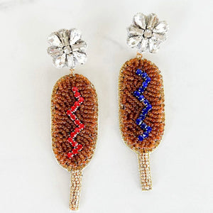 American Corn Dog Earrings