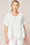 Mia Babydoll Top - White