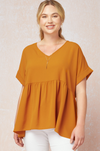 Mia Babydoll Top - Camel