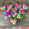 Corazon Heart Embroidered Felted Wool Ornament