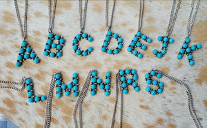 Turquoise Initial Necklaces