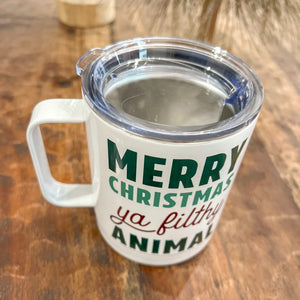 Merry Christmas Ya Filthy Animal Travel Coffee Mug