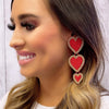 Triple Heart Earrings