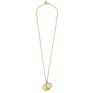 Gold Double Dotted Circle Necklace