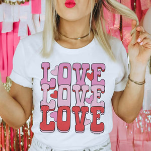 Love, Love, Love Tee - Multiple Colors