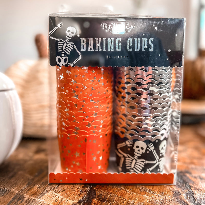 Silver Foil Spooky Skeletons Food Cups