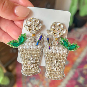 Derby Mint Julep Earrings