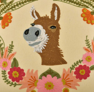 Donkey in Wreath Decorative Pillows