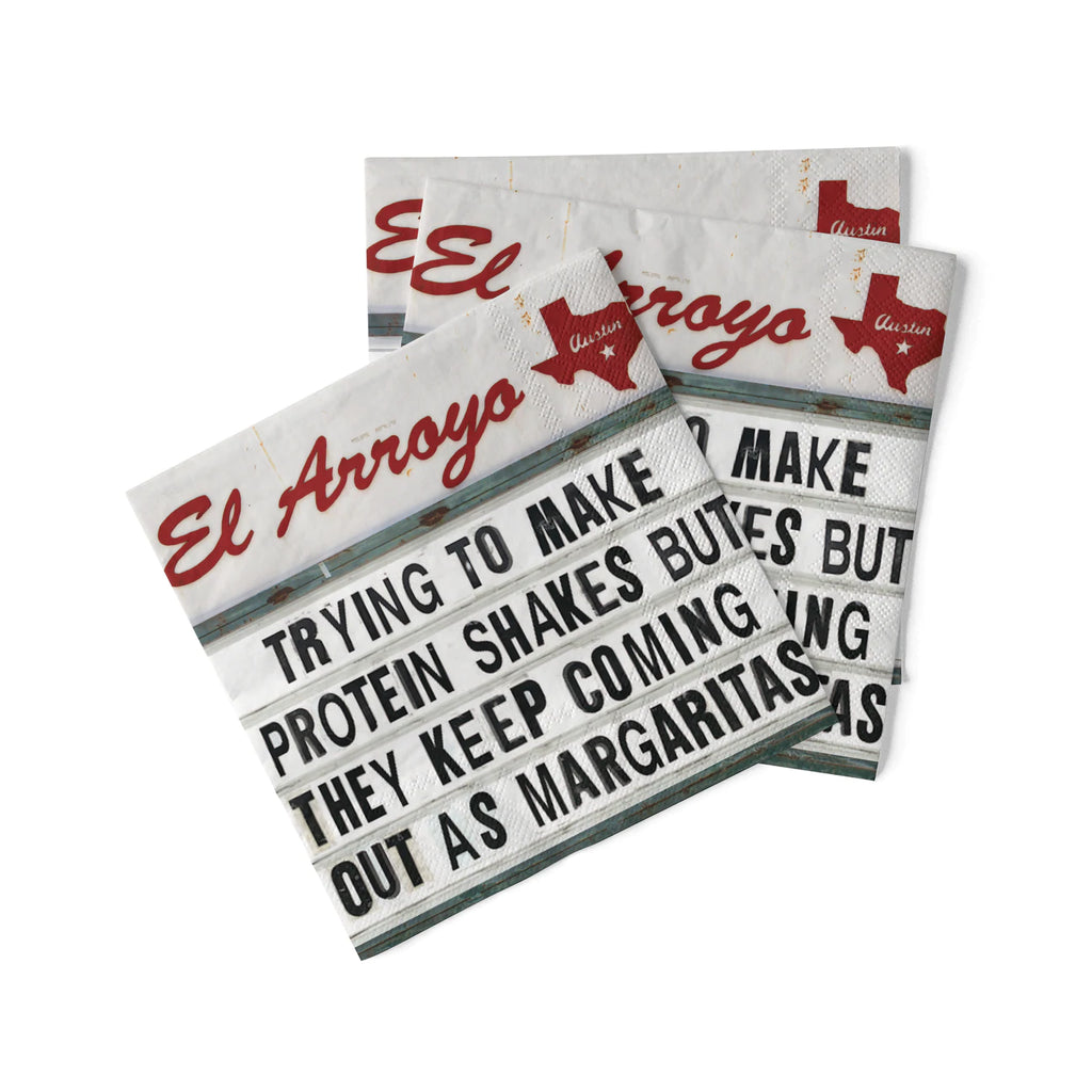 El Arroyo Cocktail Napkins- Protein Shakes