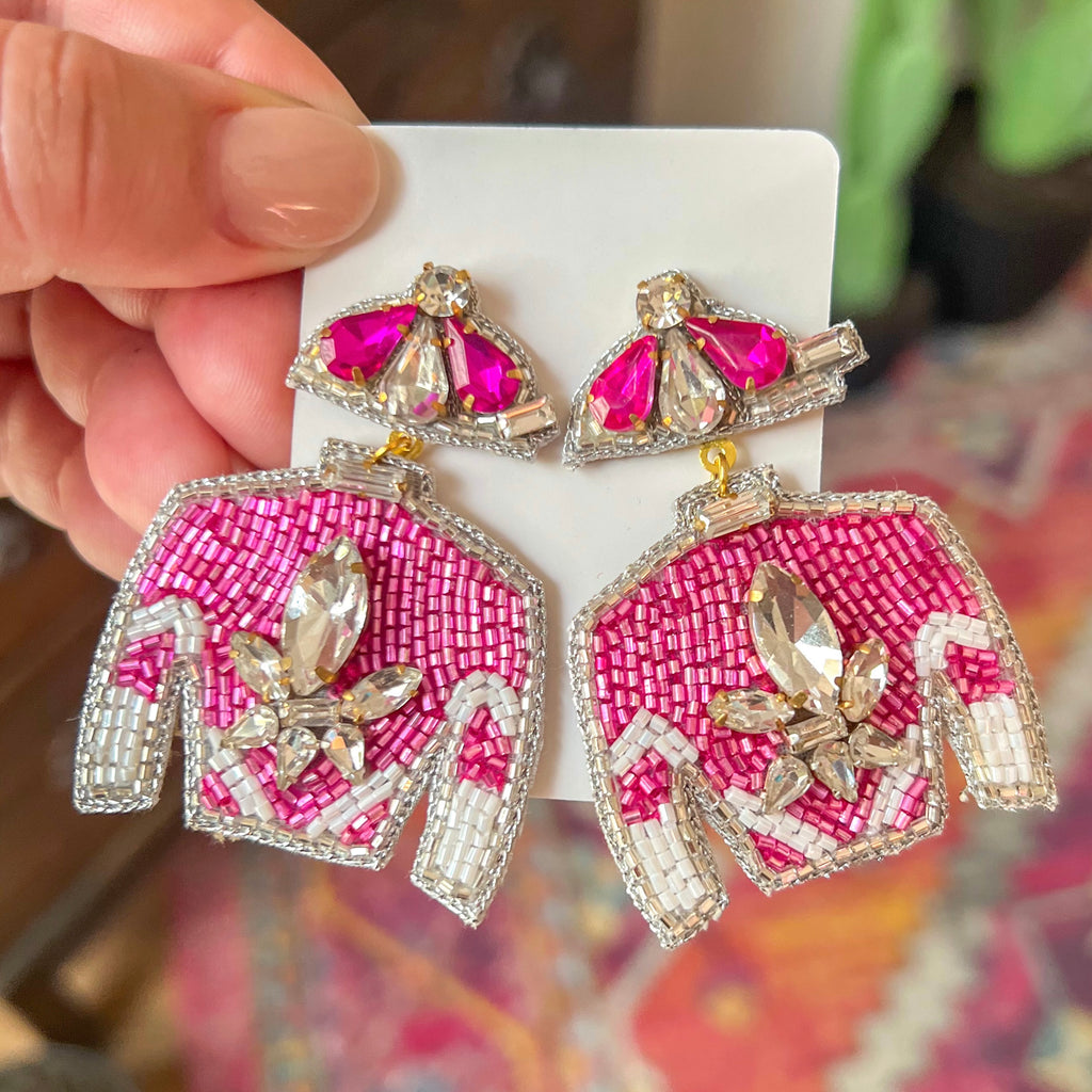 Derby Jersey Silk Earrings - Pink