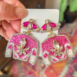 Derby Jersey Silk Earrings - Pink