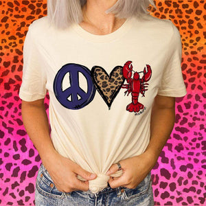 Peace, Love, Crawfish Tee