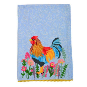 Rooster Embroidered Decorative Tea Towel