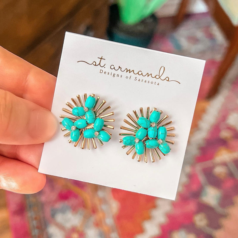 Turquoise Starburst Studs