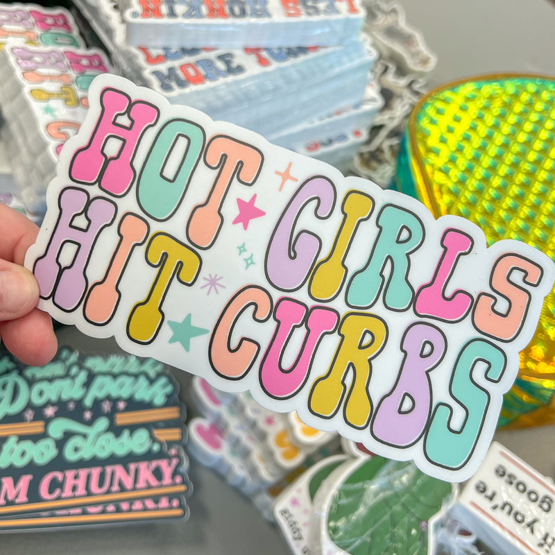 Hot Girls Hit Curbs Sticker