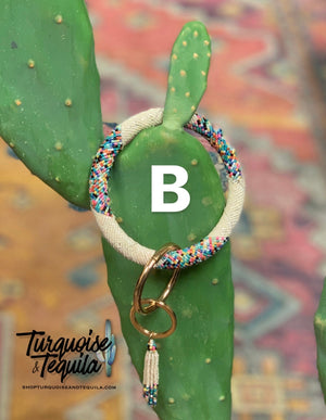 Beaded Bracelet Key Ring