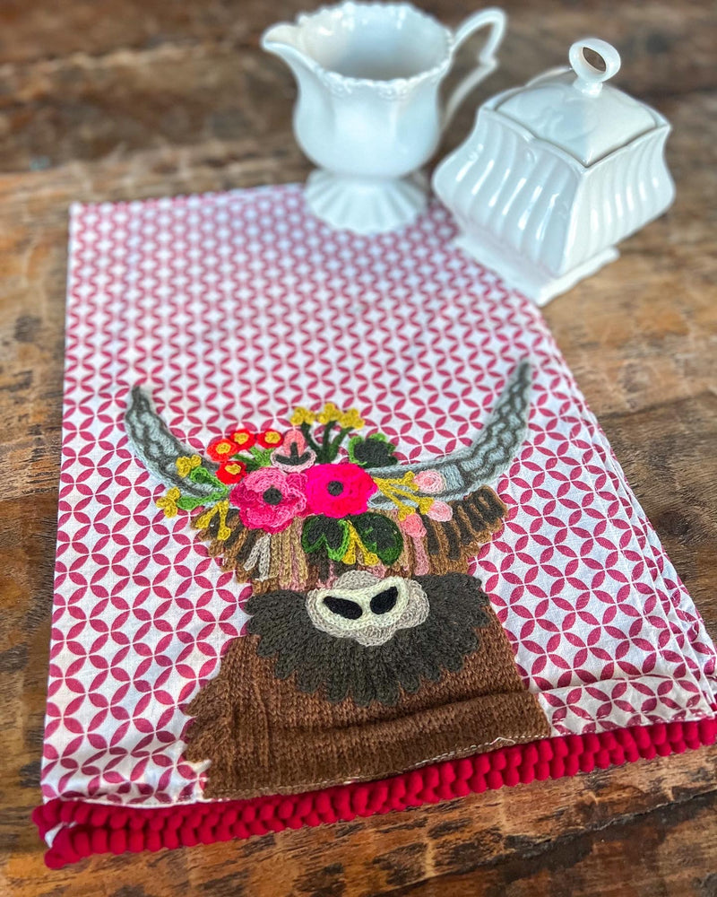 Highland Cow Decorative Tea Towel