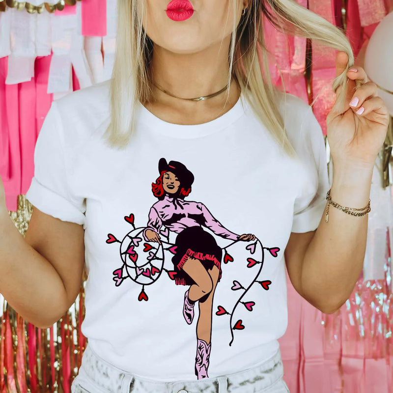 Cowgirl Valentine Tee - Multiple Colors