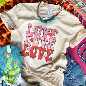 Love, Love, Love Tee - Multiple Colors