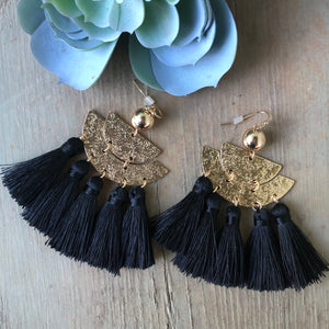 Tassel Earrings (gray and black)