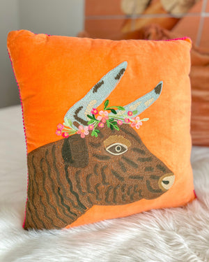 Cow on Velvet Decorative Pillows