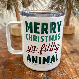 Merry Christmas Ya Filthy Animal Travel Coffee Mug